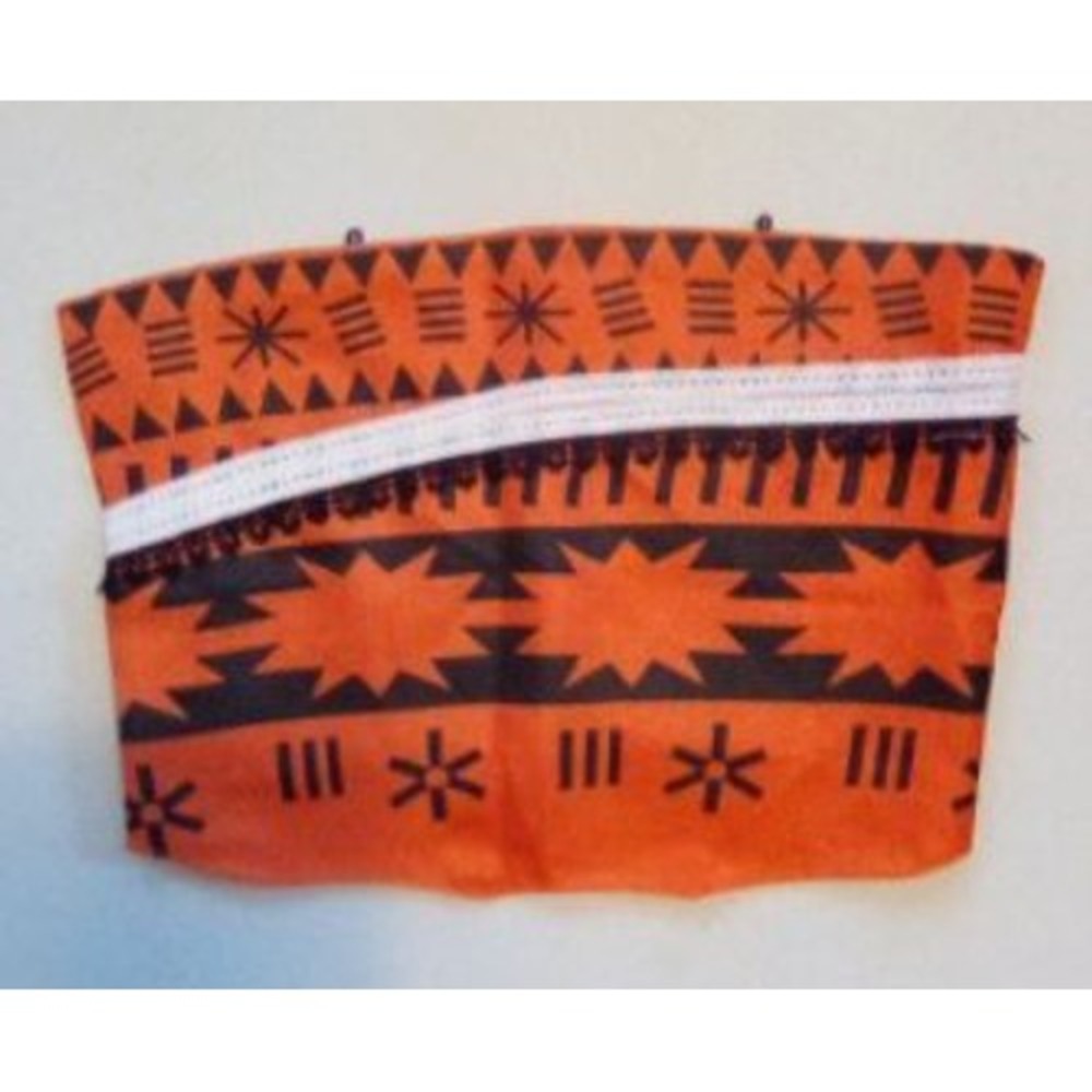 Kids Moana Inspired Costume Set Orange Tribal Smocked Top Sash & Bag 3pc